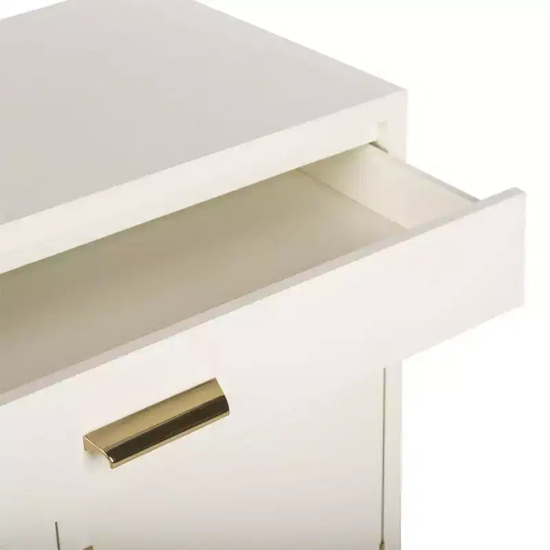 Nigel 2 Door 1 Drawer Chest - CHS6600 - White/Brass - Safavieh