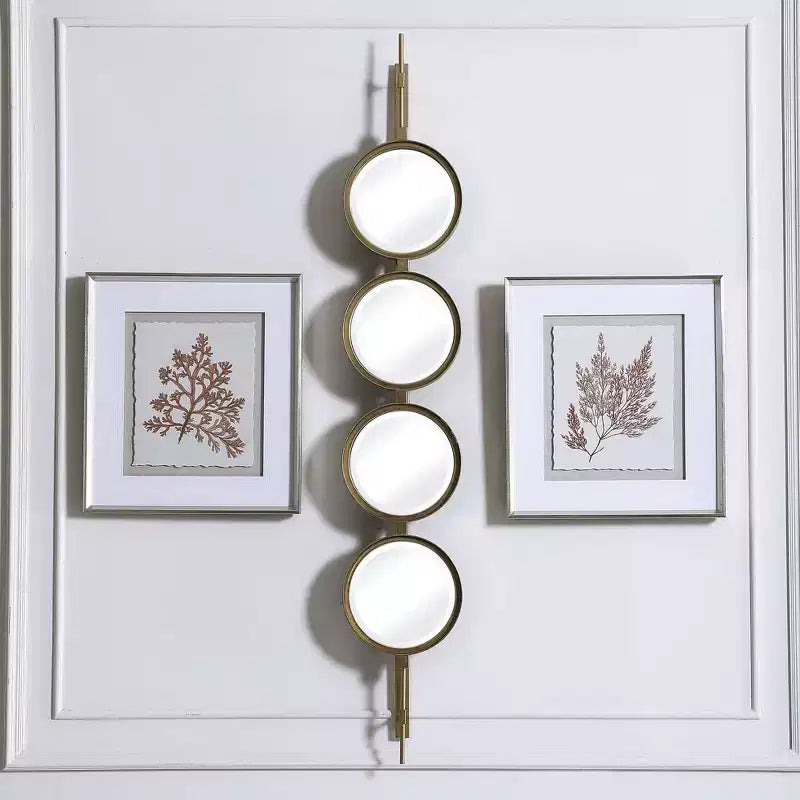 Uttermost Vanity Accent Wall Mirror Modern Beveled Gold Leaf Striking Iron Frame 10 Wide for Bathroom Bedroom Living Room Home