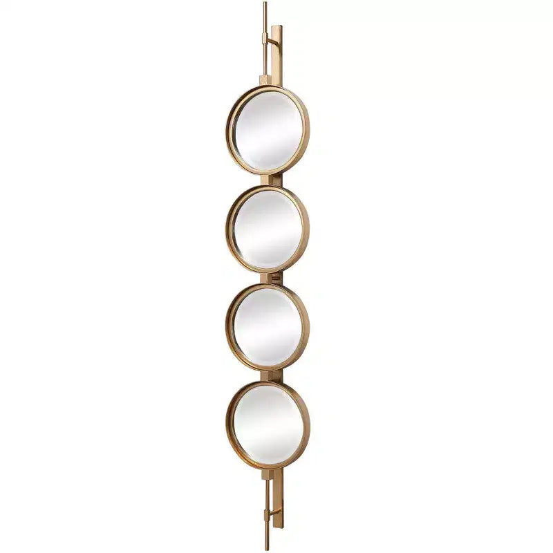 Uttermost Vanity Accent Wall Mirror Modern Beveled Gold Leaf Striking Iron Frame 10 Wide for Bathroom Bedroom Living Room Home