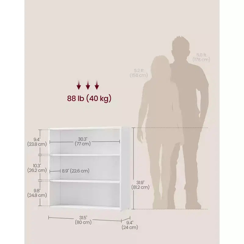 VASAGLE 3/5-Tier Bookshelf, Open Bookcase with Adjustable Storage Shelves, Floor Standing Unit