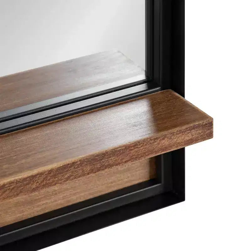 Kate and Laurel Owing Rectangle Mirror with Shelf, 20x34, Rustic Brown