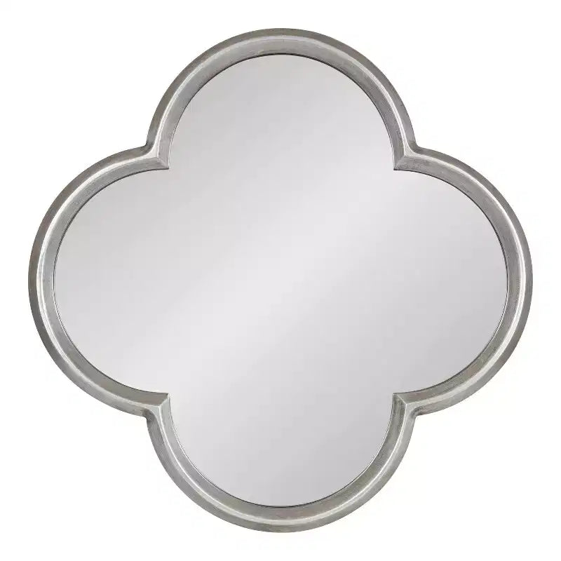 Kate and Laurel Krisi Scalloped MDF Scallop Mirror, 28x28, Silver