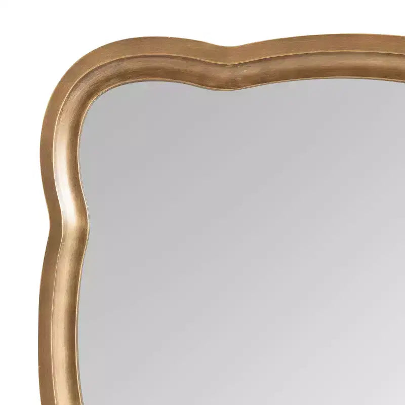 Kate and Laurel Hatherleigh Scalloped MDF Scallop Mirror, 24x38, Gold