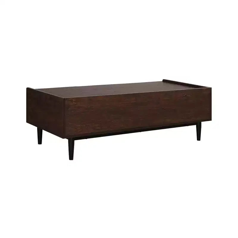 Duane Ribbed Coffee Table with Drawer and Shelf - Manhattan Comfort