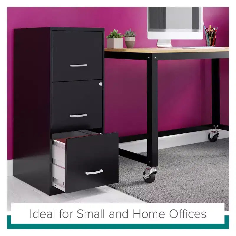 48" Wide Mobile Metal Desk for Home Office with Maple Top - Space Solutions