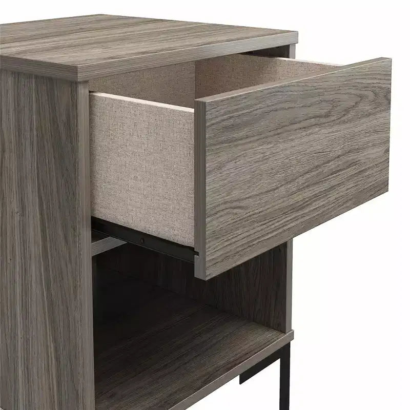 RealRooms Rolland Nightstand, Weathered Oak