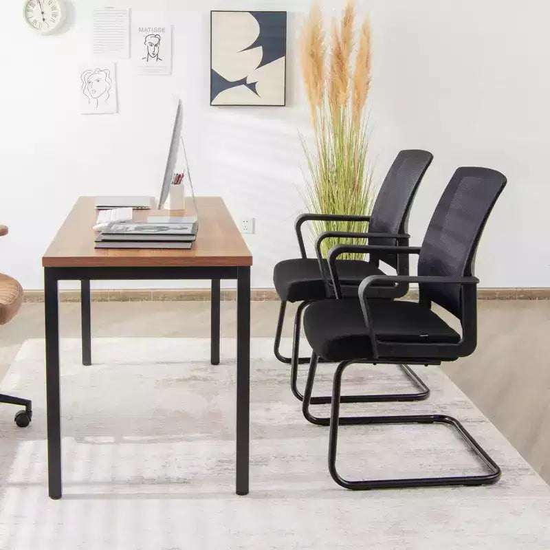 Costway Set of 2/4/6/8/12 Conference Chairs Mesh Reception Office Guest Chairs w/ Lumbar Support