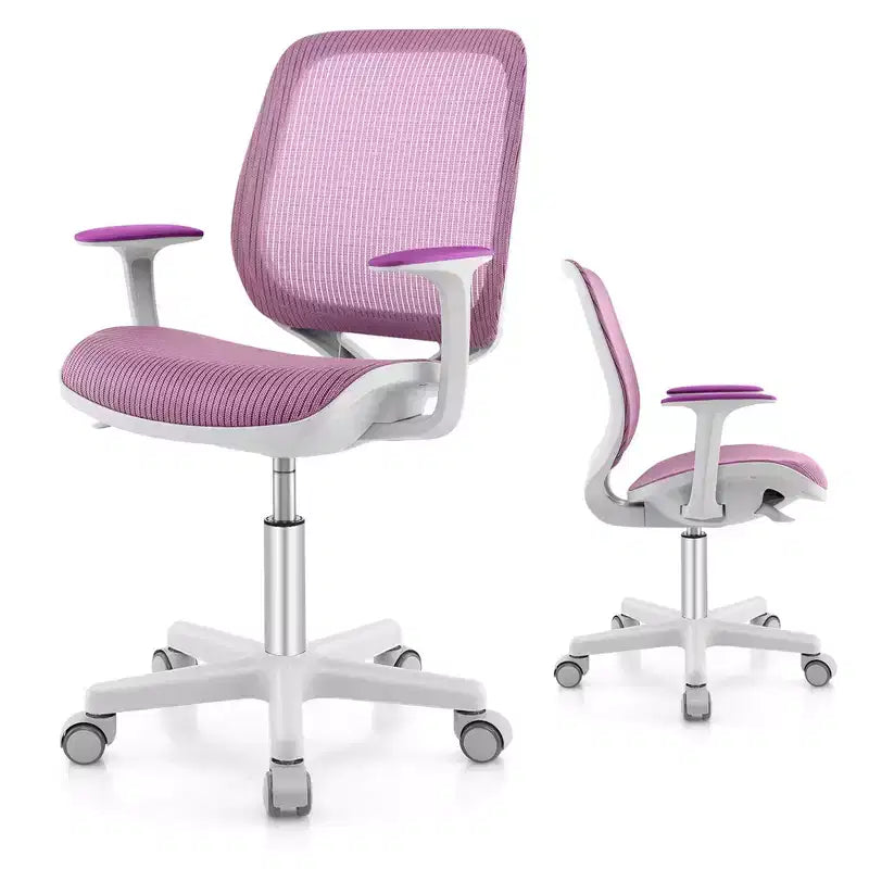 Costway Kids Desk Armchair Swivel Mesh Children Computer Chair with Adjustable Height Blue/Pink/Purple