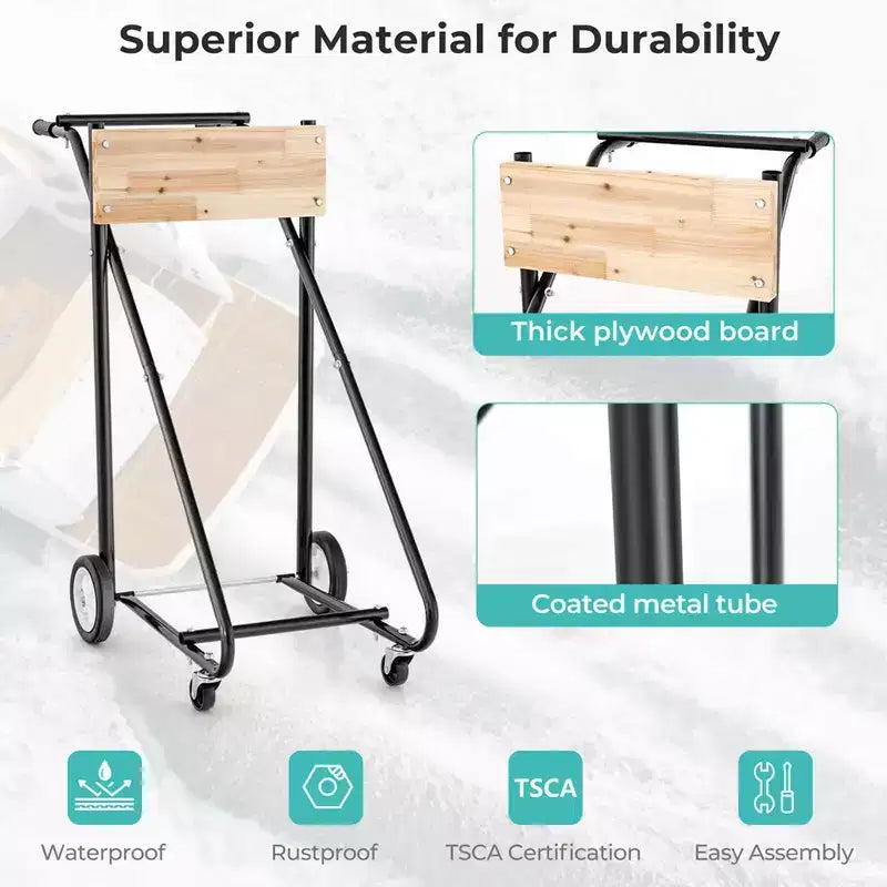 Costway Outboard Boat Motor Stand Heavy Duty Engine Carrier Cart Dolly with 4 Smooth Wheels