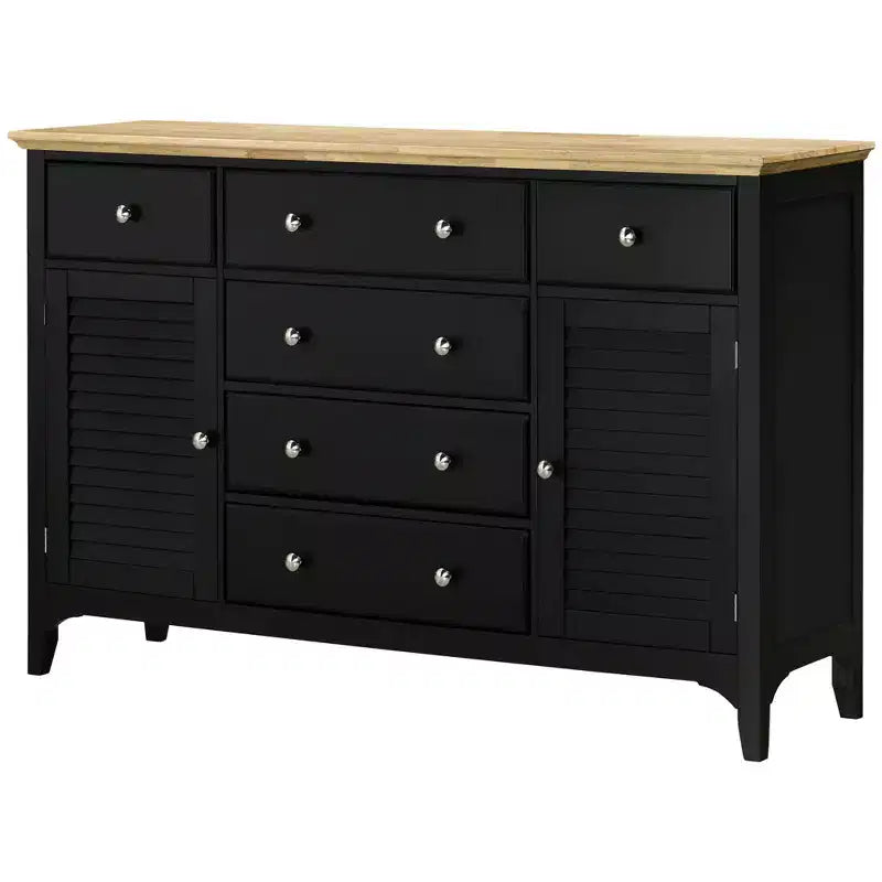 HOMCOM Modern Sideboard with Drawers, Buffet Cabinet with Storage Cabinets, Adjustable Shelves for Living Room, Kitchen