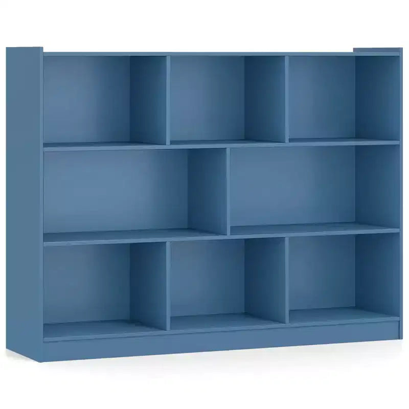Costway 3-tier Open Bookcase 8-Cube Bookshelf Storage Display Cabinet French Oak Gray/White/Yellow/Natural/Blue/Green