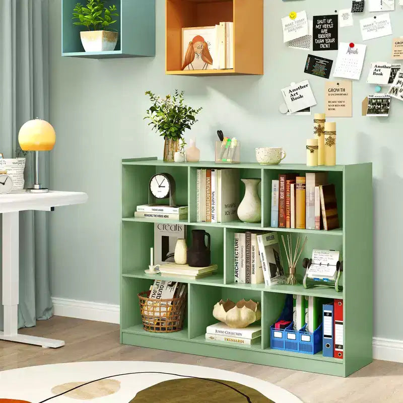 Costway 3-tier Open Bookcase 8-Cube Bookshelf Storage Display Cabinet French Oak Gray/White/Yellow/Natural/Blue/Green
