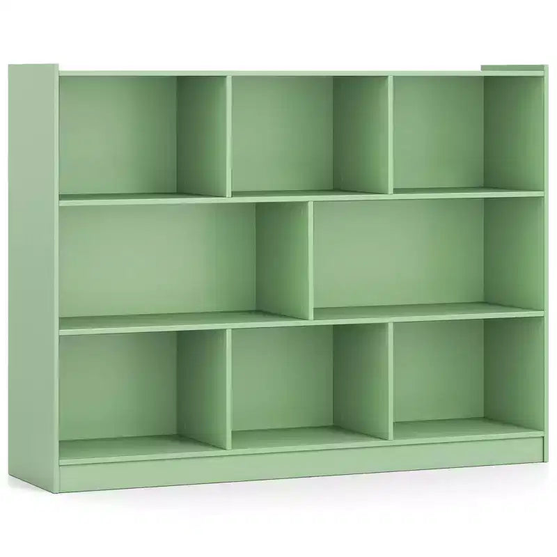 Costway 3-tier Open Bookcase 8-Cube Bookshelf Storage Display Cabinet French Oak Gray/White/Yellow/Natural/Blue/Green