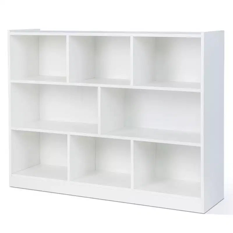 Costway 3-tier Open Bookcase 8-Cube Bookshelf Storage Display Cabinet French Oak Gray/White/Yellow/Natural/Blue/Green