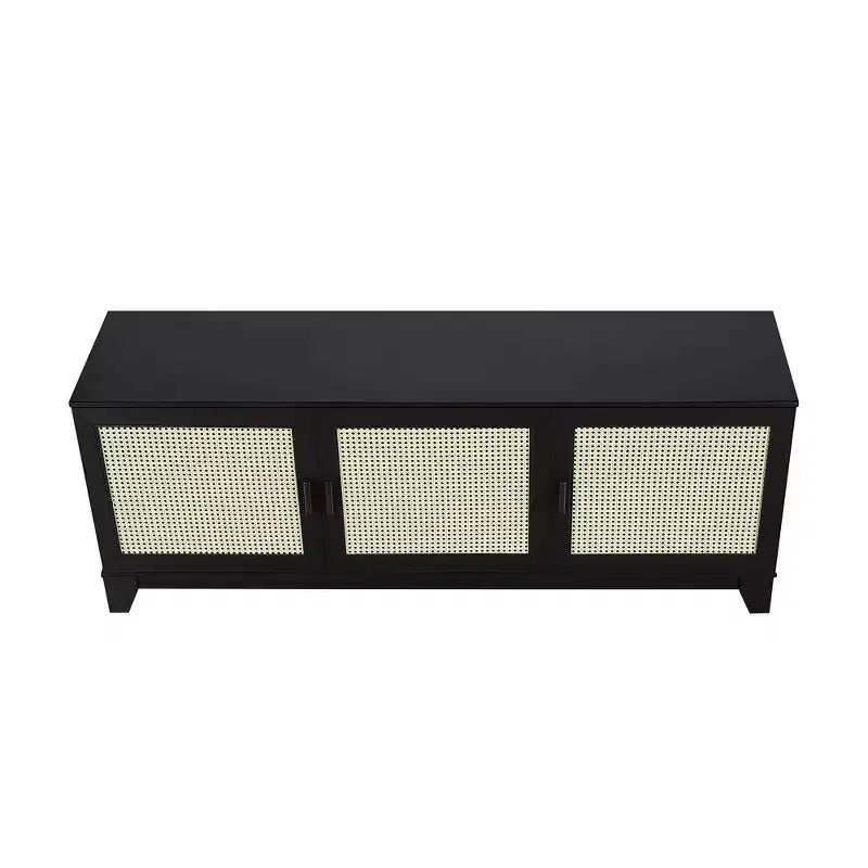 Sheridan Modern 6 Shelf Cane TV Stand for TVs up to 55" - Manhattan Comfort