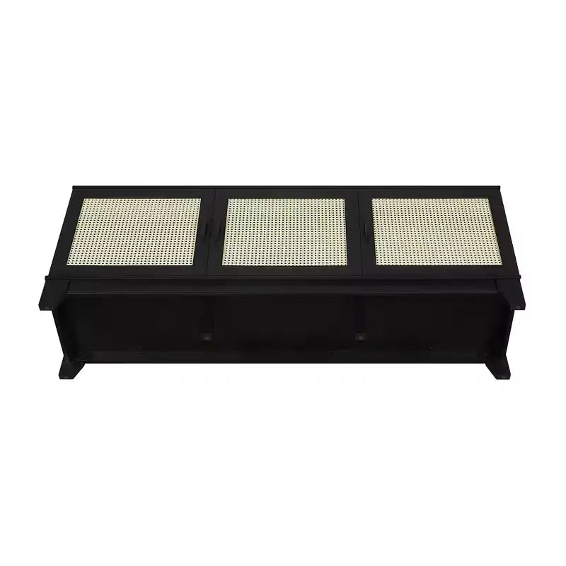 Sheridan Modern 6 Shelf Cane TV Stand for TVs up to 55" - Manhattan Comfort