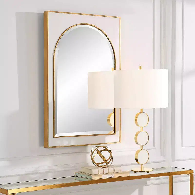 Uttermost Crisanta Antiqued Gold Leaf 25 x 37 1/2 Wall Mirror