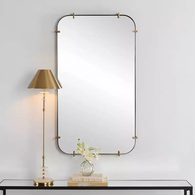Uttermost Pali Black 27 1/4 x 47 1/2 Rectangular Wall Mirror