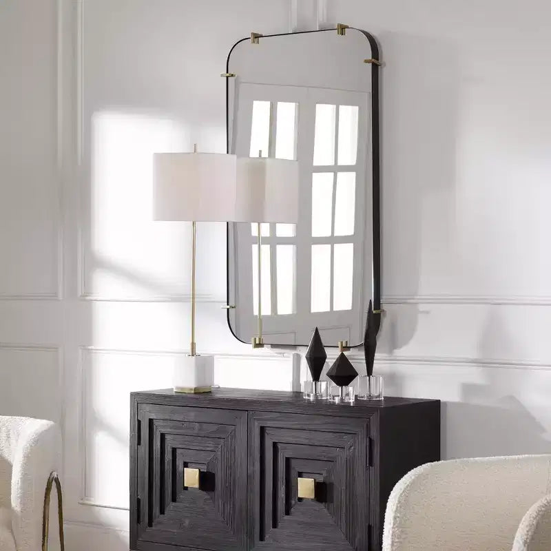 Uttermost Pali Black 27 1/4 x 47 1/2 Rectangular Wall Mirror