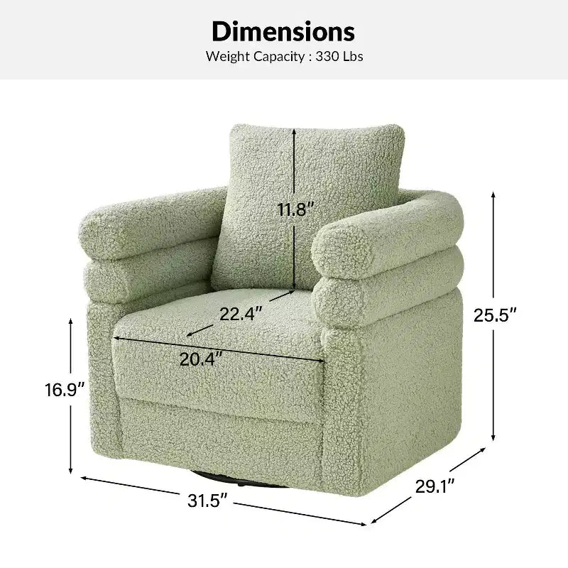 Arturo Modern Swivel Chair with Two Pillow Set of 2|ART OF LIVING DESIGNS-SAGE