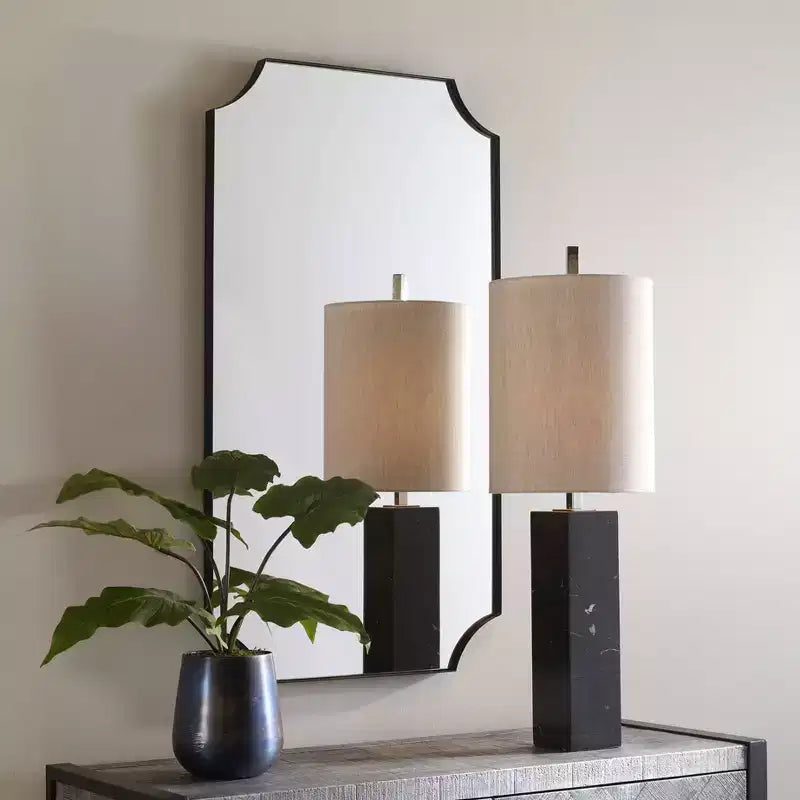 Uttermost Lennox Satin Black 22 1/4 x 40 1/4 Wall Mirror