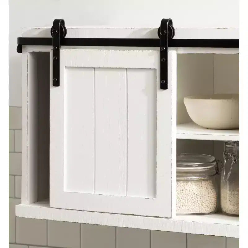Kate and Laurel Cates Wood Floating Side Table with Cabinet