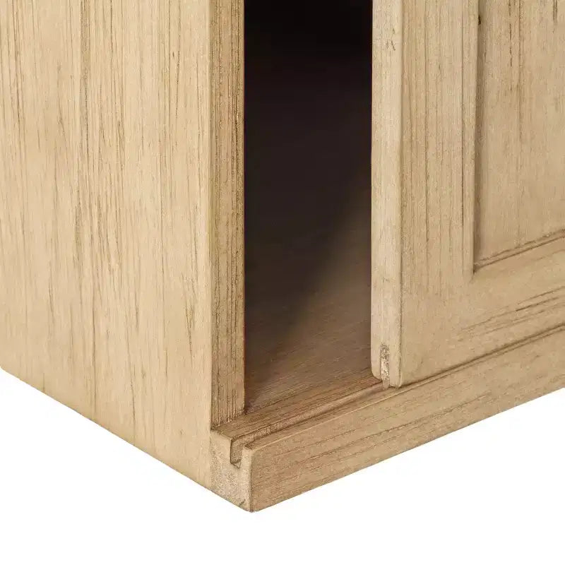 Kate and Laurel Cates Wood Floating Side Table with Cabinet