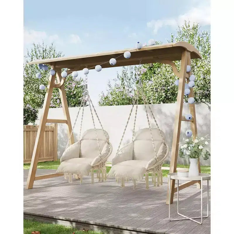 SONGMICS Hanging Chair, Hammock Chair with Large, Thick Cushion, Boho Swing Chair