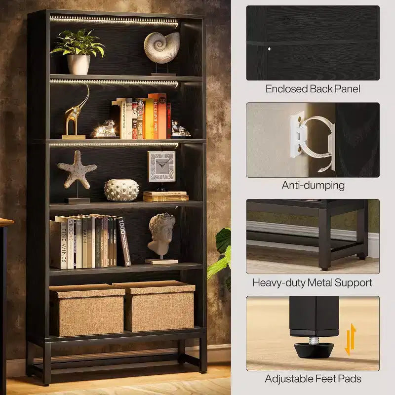 Lantine 70.8 Tall 5-tier Freestanding Bookshelf