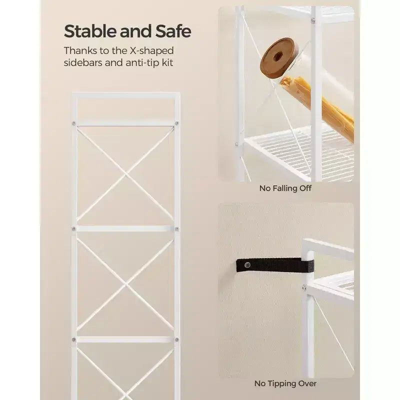 SONGMICS 5-Tier Storage Shelf Shelving Unit and Storage Kitchen Storage Garage Storage Metal Shelf for Entryway Kitchen Living Room Black