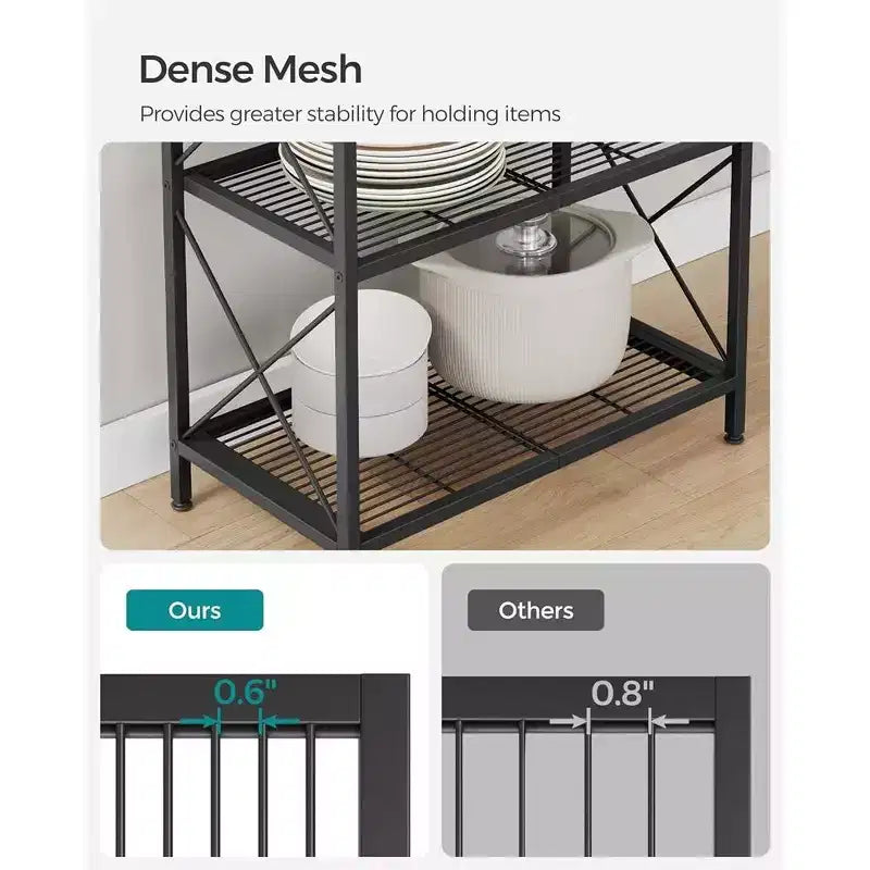 SONGMICS 5-Tier Storage Shelf Shelving Unit and Storage Kitchen Storage Garage Storage Metal Shelf for Entryway Kitchen Living Room Black