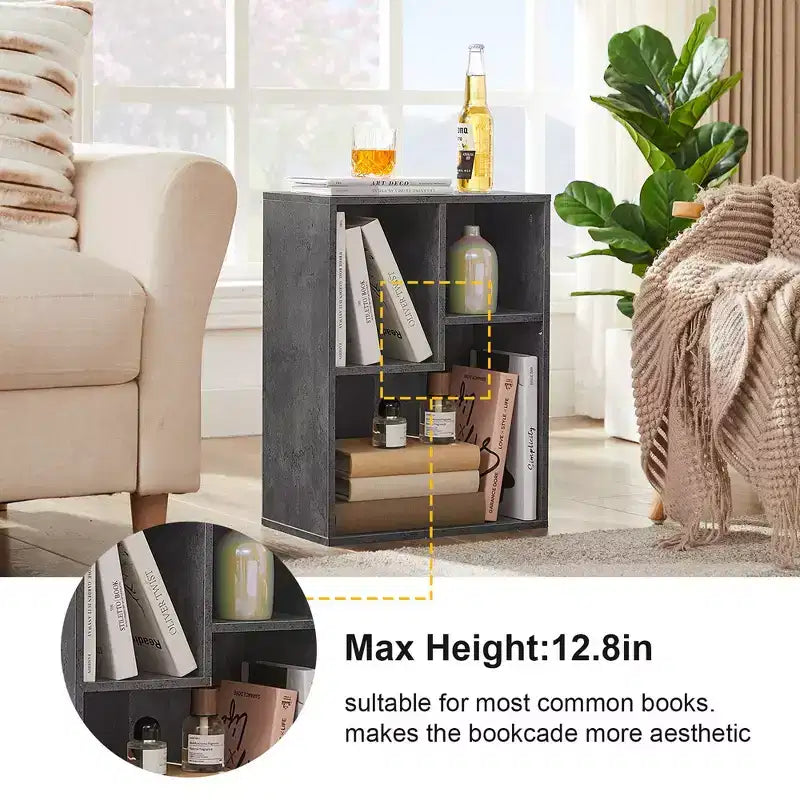 VECELO 3-Shelf Free Standing Bookcase for Home Office Living Room Open Display Organizer Storage Bookshelf, Oak Finish Decor Furniture