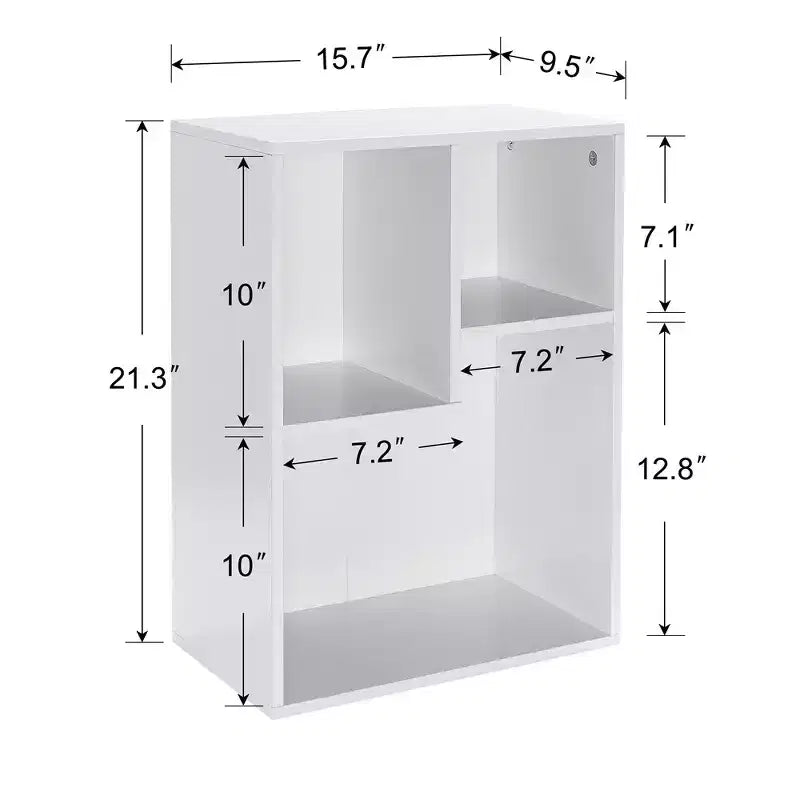 VECELO 3-Shelf Free Standing Bookcase for Home Office Living Room Open Display Organizer Storage Bookshelf, Oak Finish Decor Furniture