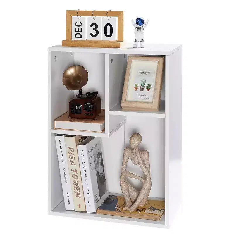 VECELO 3-Shelf Free Standing Bookcase for Home Office Living Room Open Display Organizer Storage Bookshelf, Oak Finish Decor Furniture