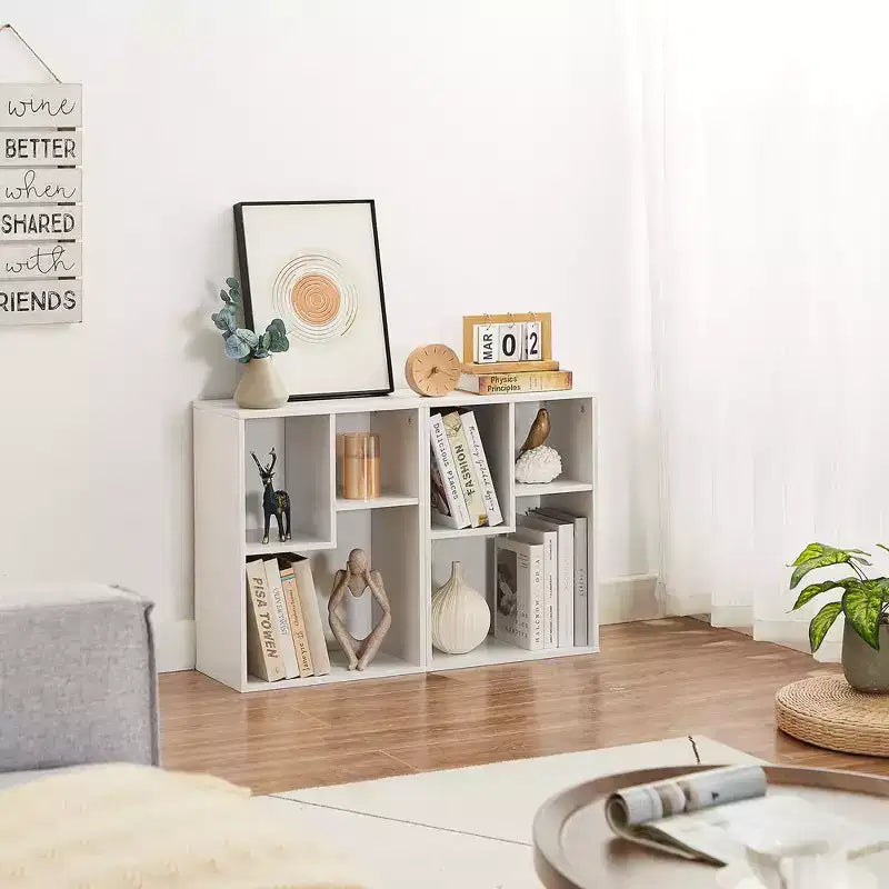 VECELO 3-Shelf Free Standing Bookcase for Home Office Living Room Open Display Organizer Storage Bookshelf, Oak Finish Decor Furniture
