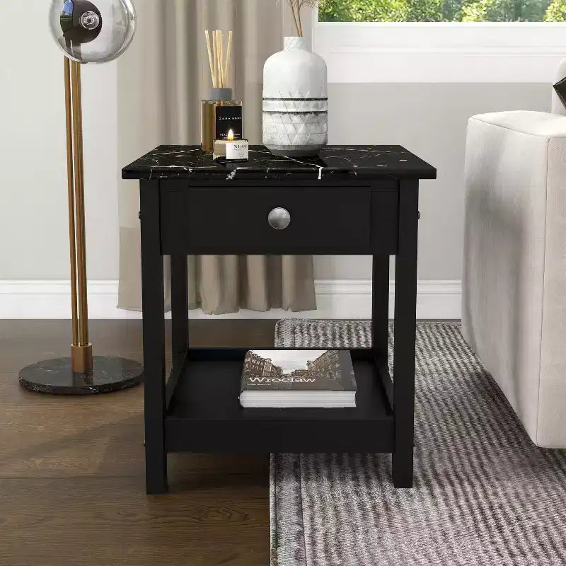 4pc Minsay Transitional Faux Marble Top Storage Coffee Table Set - HOMES: Inside + Out