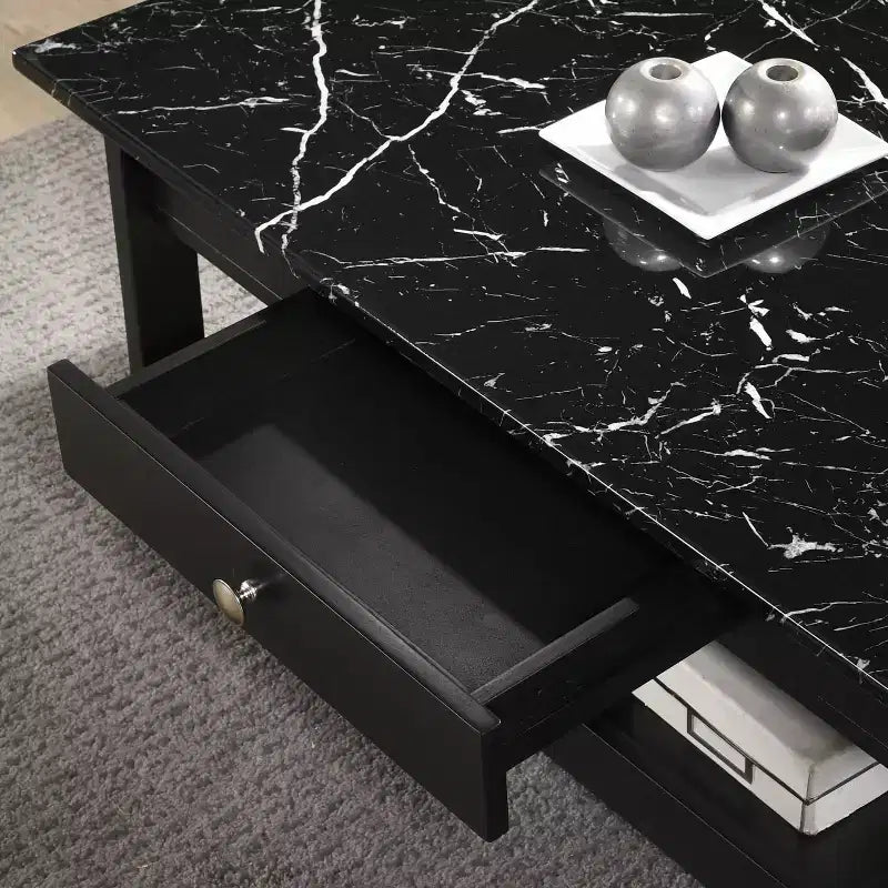 4pc Minsay Transitional Faux Marble Top Storage Coffee Table Set - HOMES: Inside + Out