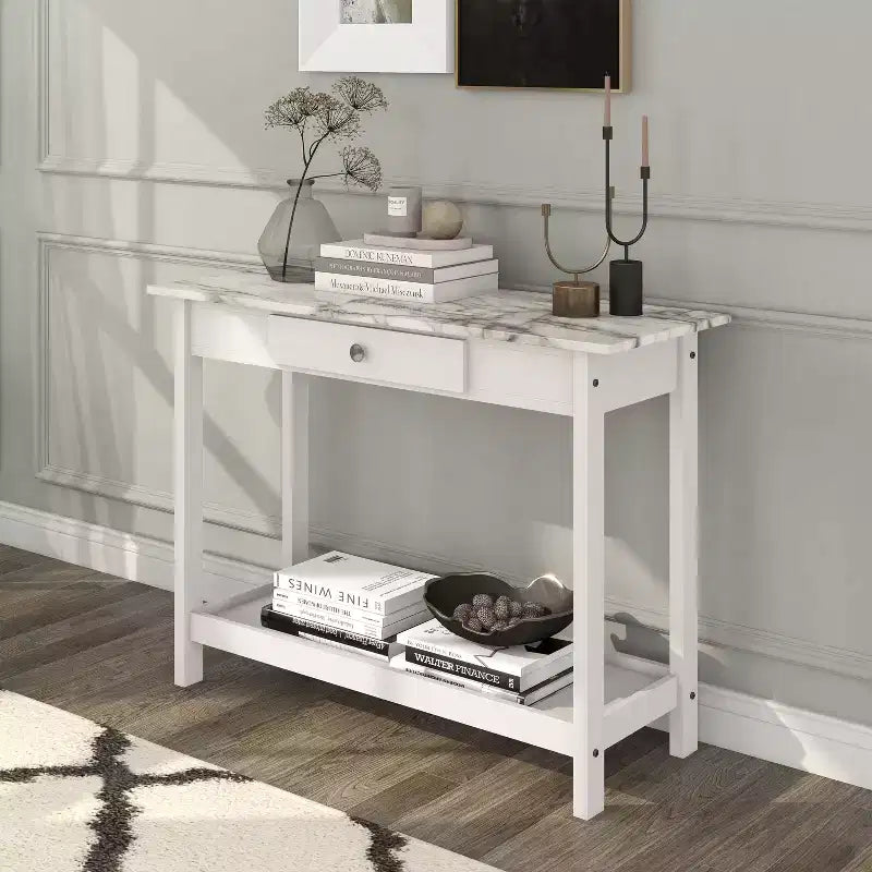 4pc Minsay Transitional Faux Marble Top Storage Coffee Table Set - HOMES: Inside + Out