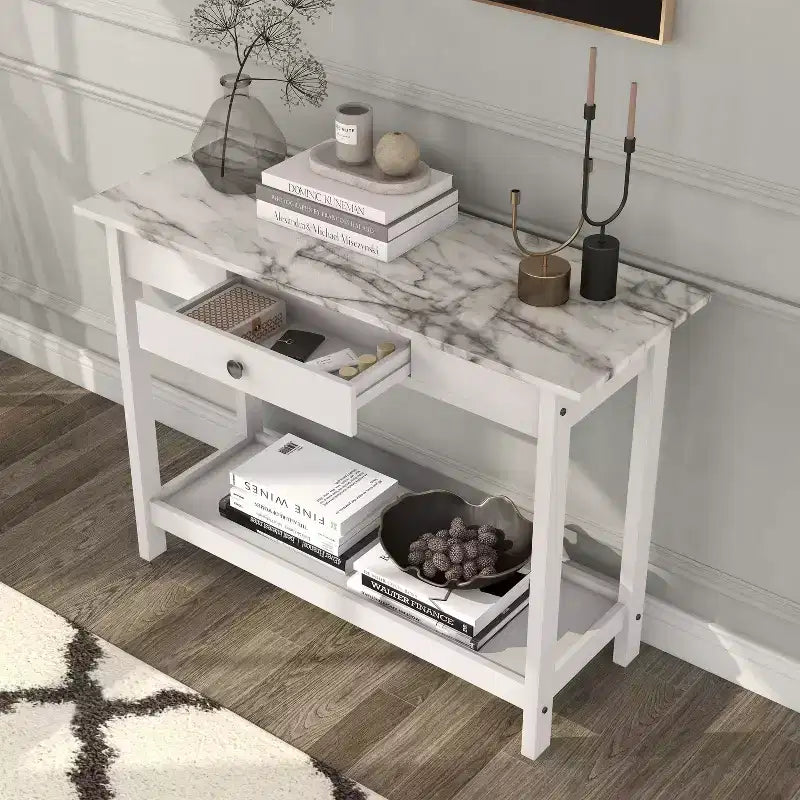 4pc Minsay Transitional Faux Marble Top Storage Coffee Table Set - HOMES: Inside + Out