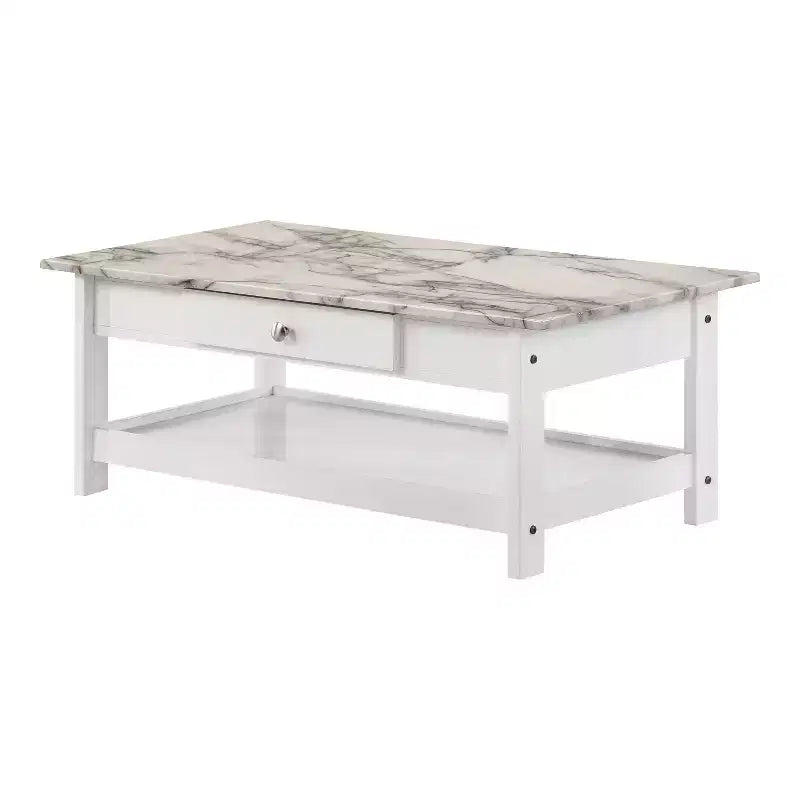 4pc Minsay Transitional Faux Marble Top Storage Coffee Table Set - HOMES: Inside + Out
