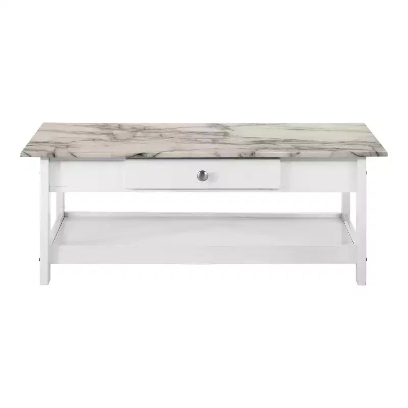 4pc Minsay Transitional Faux Marble Top Storage Coffee Table Set - HOMES: Inside + Out
