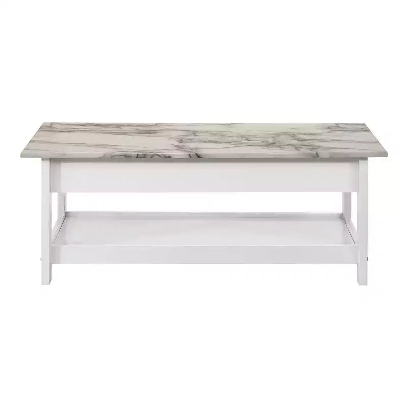 4pc Minsay Transitional Faux Marble Top Storage Coffee Table Set - HOMES: Inside + Out