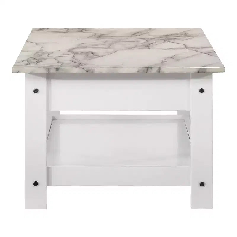 4pc Minsay Transitional Faux Marble Top Storage Coffee Table Set - HOMES: Inside + Out