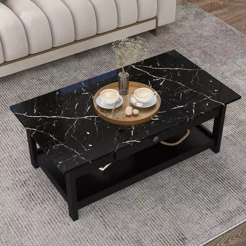 4pc Minsay Transitional Faux Marble Top Storage Coffee Table Set - HOMES: Inside + Out