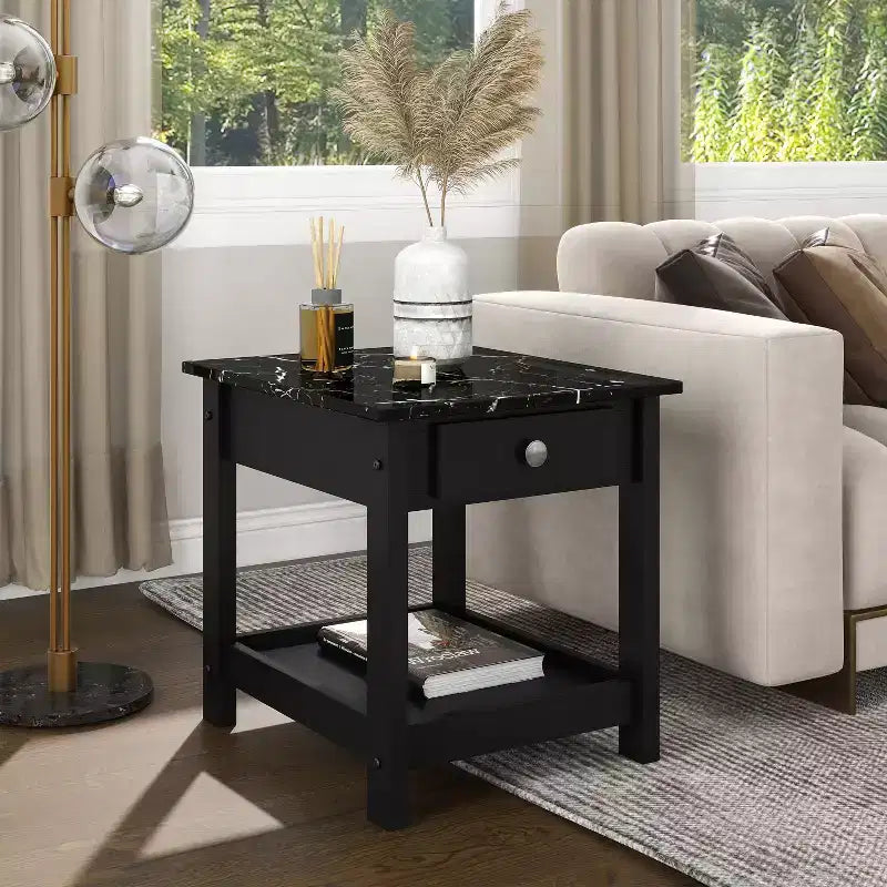 4pc Minsay Transitional Faux Marble Top Storage Coffee Table Set - HOMES: Inside + Out