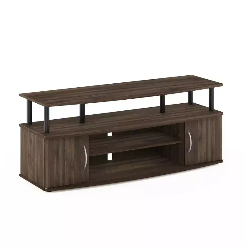 Furinno Modern TV Stand Media Entertainment Center for TV's up To 55 w/2-Door Storage Cabinet,Columbia Walnut/Black