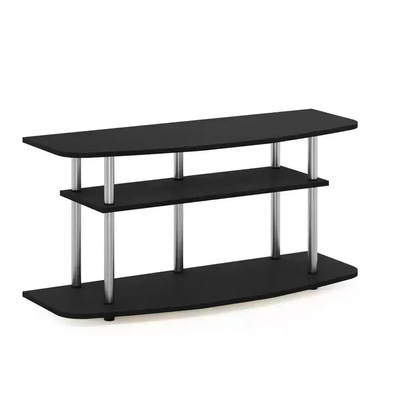 Furinno 3-Tier No Tools TV Stand Entertainment Center Hold up to 46 TV Black Oak
