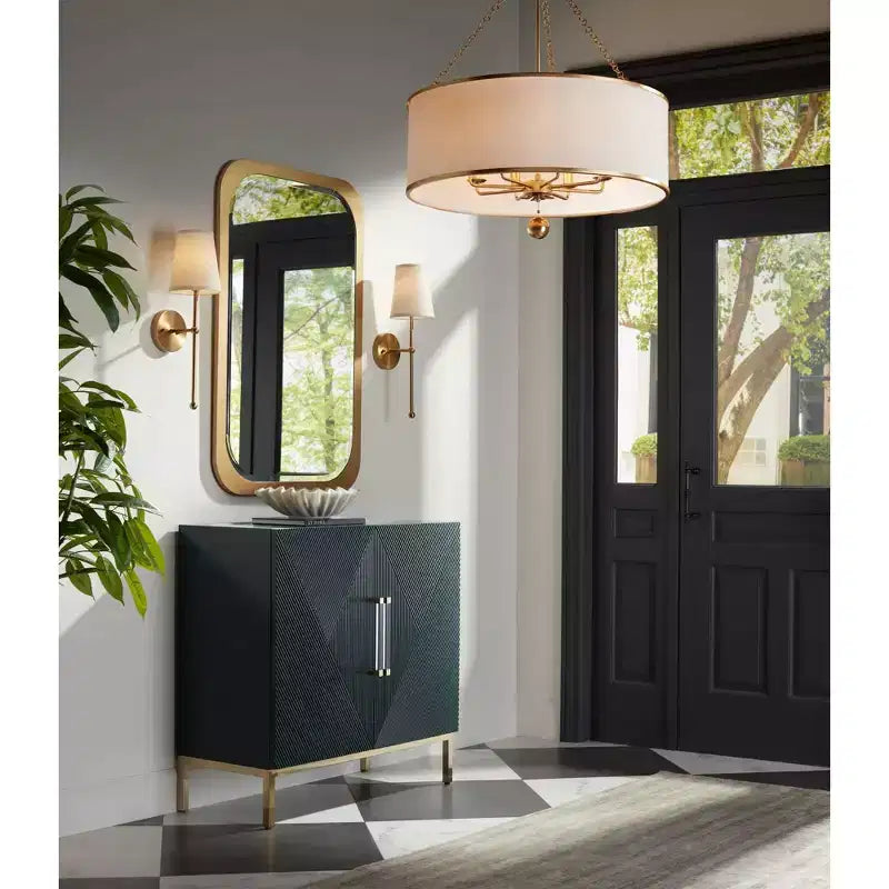 Noble Park Devonshire Rectangular Vanity Wall Mirror Modern Beveled Glass Gold Frame 28 Wide for Bathroom Bedroom Living Room