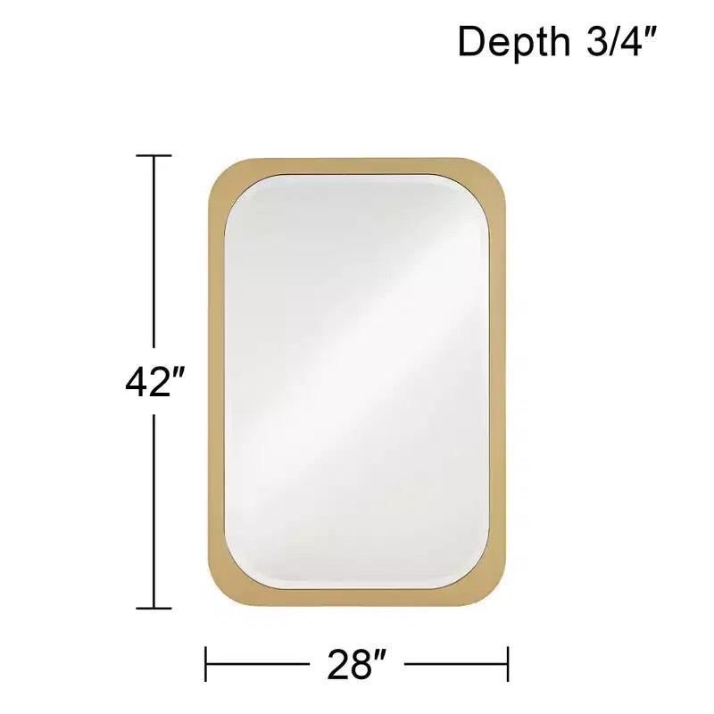 Noble Park Devonshire Rectangular Vanity Wall Mirror Modern Beveled Glass Gold Frame 28 Wide for Bathroom Bedroom Living Room