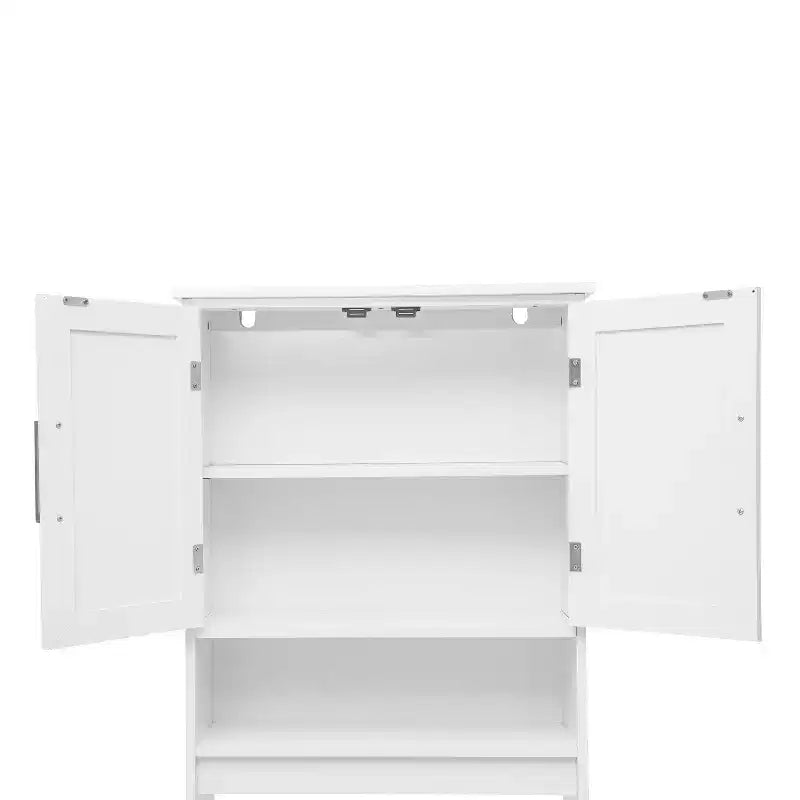 Flash Furniture Vega Over the Toilet Bathroom Storage Cabinet Organizer with Magnetic Closure Doors, Adjustable Cabinet Shelf, and Open Lower Shelf